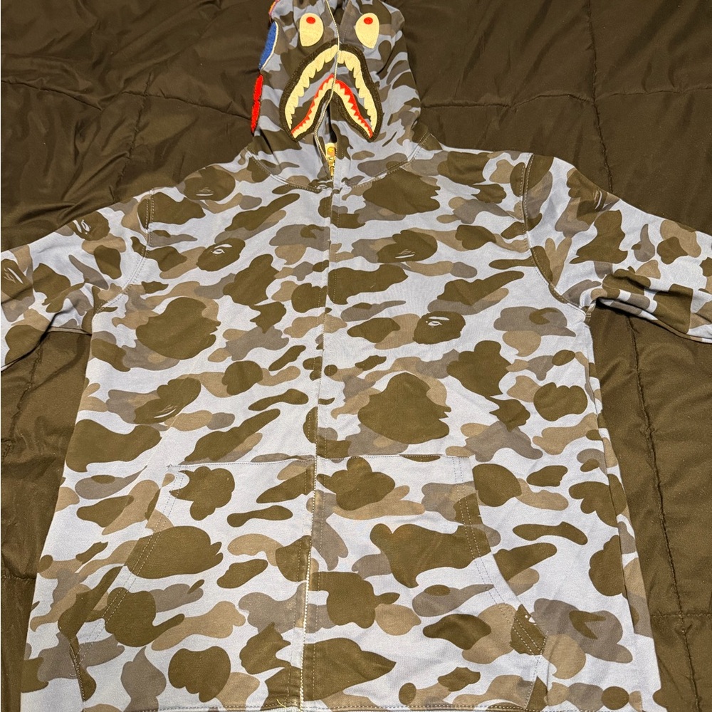 Camouflage Shark Face Hoodie
